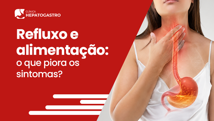 Refluxo E Alimentação: O Que Piora Os Sintomas? 1 Mulher Com A Mão Sobre A Garganta, Com Ilustração Do Esôfago E Estômago Sobreposta Ao Corpo E Conteúdo Gástrico Subindo Pelo Esôfago.